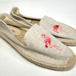 Soludos  ESPADRILLE FLAMINGO EMBROIDERED SMOKING SLIPPERS IN BEIGE 8 REVOLVE Photo 0