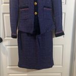 Saks 5th Avenue Saks Fifth Avenue Vintage Blue/purple Nubby Wool Skirt Suit Set size 4 Photo 2