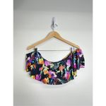 Bar III  Painted Posie Bikini Top Womens Multicolor Floral Size XL‎ Photo 4