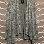 Bobeau Women's Gray Leopard Cheetah Print Drape Cardigan Long Sleeve Stretch XS Photo 0