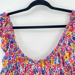 For Love & Lemons  Womens Floral Ruffled Tie Front Cottage Core Boho Crop Top‎ L Photo 3