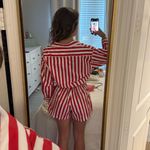 Faithfull the Brand Isole Stripe Playsuit in Red and White Photo 2