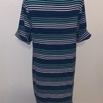 Croft & Barrow  green striped casual short sleeve sheath dress Photo 4
