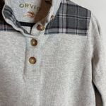 Orvis  grey plaid flannel henley sweatshirt Photo 1