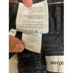 Reformation Retooled Denim Mini Skirt Black Size 24 Frayed Hem High Rise Photo 8