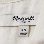 Madewell ‎ Blouse Silk Size XS Quilted Long Sleeve Top Ivory Photo 7
