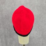 Red Black Crochet Knit Bucket Cap Hat Fun Vintage Y2K Funky Beanie Photo 3