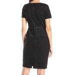 NYDJ Black Bridget Peplum Short Sleeve Ponte Dress Photo 1