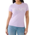 True Religion Brand Jeans Studded Logo Graphic T-Shirt Rhinestones Lavender Top Photo 0