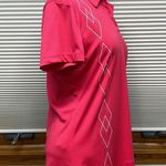Grand Slam Pink With White Diamond Pattern Short Sleeve Golf Polo Shirt Size L Photo 2