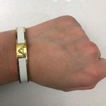 Super cute gold and white enamel "A" C. Wonder Photo 2