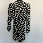 ZARA  Mini Wrap Shirt Dress Black and White Polka Dot Collared V-Neck Small Photo 9