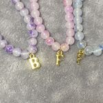 3pack Bff‎ Beaded Bracelets Pink Blue Purple Glass Stretchy Gift Handmade Photo 1