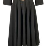 British Retro Rockabilly Midi Swing Dress Size 8 Black Photo 5