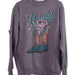 Howdy Bling Rhinestone Lavendar Sweatshirt size M Purple Size M Photo 0