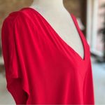 Eloquii  Top Tunic Knit V-Neck Red Cap Sleeve 14/16 Casual Work Holiday Party Photo 10
