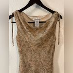 Jonathan Martin y2K  beige floral cowl neck midi dress in a silk blend Size 9 Photo 2