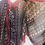 Oriental Floral Open Draped Kimono​ Red Size undefined Photo 2