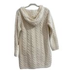 Aran Crafts 100% Merino Wool Chunky Cable Knit Hooded Sweater Zip Up Jac… Photo 3