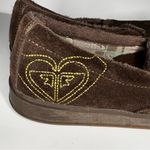Roxy Chocolate Brown Suede Fleece Lined Loafer Slip-Ons Photo 4