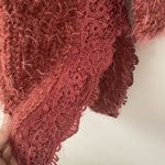 Knox Rose  Womens Sweater Mauve Eyelash Boho Mock Neck Crochet Boxy Soft Size M Photo 1