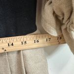 Cottagecore Renaissance Corset Midi Dress Puff Sleeve Linen Prairie Style Sz L Tan Photo 6