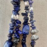 Lapis Lazuli & Freshwater Pearl Double Strand Necklace Blue Photo 2