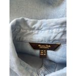 Massimo Dutti Blue Roll Up Sleeve Womens Button Up Shirt Size 2 Model 5185 Photo 1