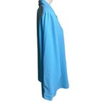 Womens Button Down Dress Blouse Lightweight Blue Top Plus Size 1X Shoulder Pads Photo 4