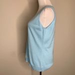 Van Heusen  Blue Crochet Trim Sweater Shell Sleeveless Sz Medium Photo 2