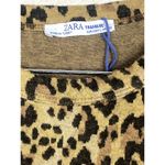ZARA  Cheetah Animal Print Long Sleeve Stretch Crop Top Round Neck L #3278 Photo 5
