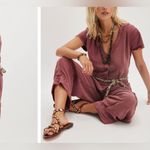 Free People NWT  Hit The Coast Coveralls - vintage rose - small Photo 5