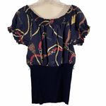 Vintage Baroque Inc International Silk Graphic Top Size 6 Black Photo 3