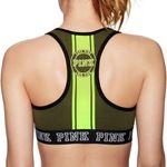 PINK - Victoria's Secret PINK Victoria’s Secret Olive Green Logo Reverse Racerback Bra Top Photo 1
