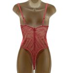 Victoria's Secret  Tease Lace Demi Bodysuit Small Orange Pink Photo 9