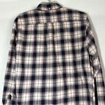 Aeropostale Flannel Shirt XL Navy Blue Button Down Plaid Pink Cotton Photo 3