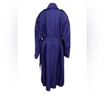 Vintage Otello Pelle Trench Coat Purple Double Breasted Oversized 80s Size 9/10 Photo 5
