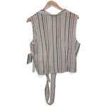Modcloth NWT  Sleeveless Striped Button Down Tie Front Collared Blouse Top Sz XL Photo 1