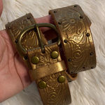 Lucky Brand Gold Leather Belt size S BNWOT length 40” till first hole is 31” Photo 0