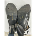 LC Lauren Conrad Womans By Lauren Conrad Black 9.5 M Peep Toe Lace Up Cut Out Platform Sandals Photo 7