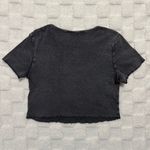 H&M Charcoal Gray Ribbed Crop Top, Just In Luck Horse Shoe, Women’s Medium Photo 2