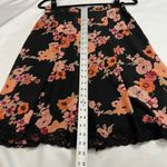 Notations Black Orange Floral Lace Trim Pleated Skirt Photo 3