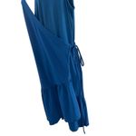 Universal Standard Twirl Wrap Dress Blue Size S 14-16 Sleeveless Tiered Midi Photo 2