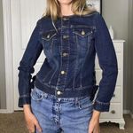 Ann Taylor  Women's Navy Denim Jacket Photo 5