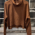 American Eagle Outfitters Brown Cowl Neck Cropped Long Sleeve Photo 0