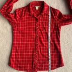 Lucky Brand Red Plaid Casual Button Up Collared Long Sleeve Casual Shirt Photo 5