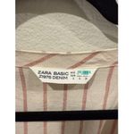 ZARA Linen Blend Striped Knotted Short Sleeve Mini Dress Photo 2