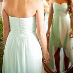 David's Bridal Teal High Low Bridesmaid Dress Photo 2