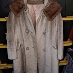 Vintage Brazotta Real Fur Double Breasted Tan and Brown Coat Size L Photo 7