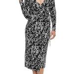 Diane Von Furstenberg NWT DVF for Target  Long Sleeve Midi Wrap Dress, M, Black Photo 0